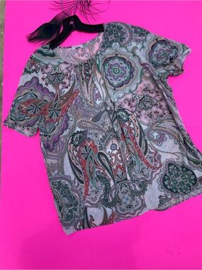 Gerry Weber Collection ultralight multicolor viscose blouse SZ12US Germany